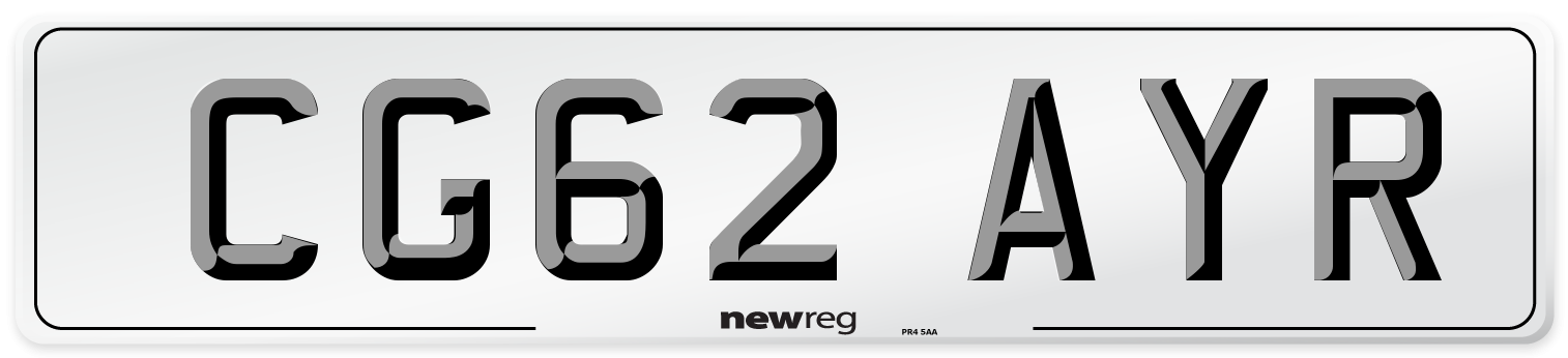 CG62 AYR Number Plate from New Reg